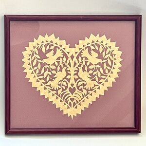 Antique Heart Paper Cutting Scherenschnitte Love Scissor Cut German Folk Art